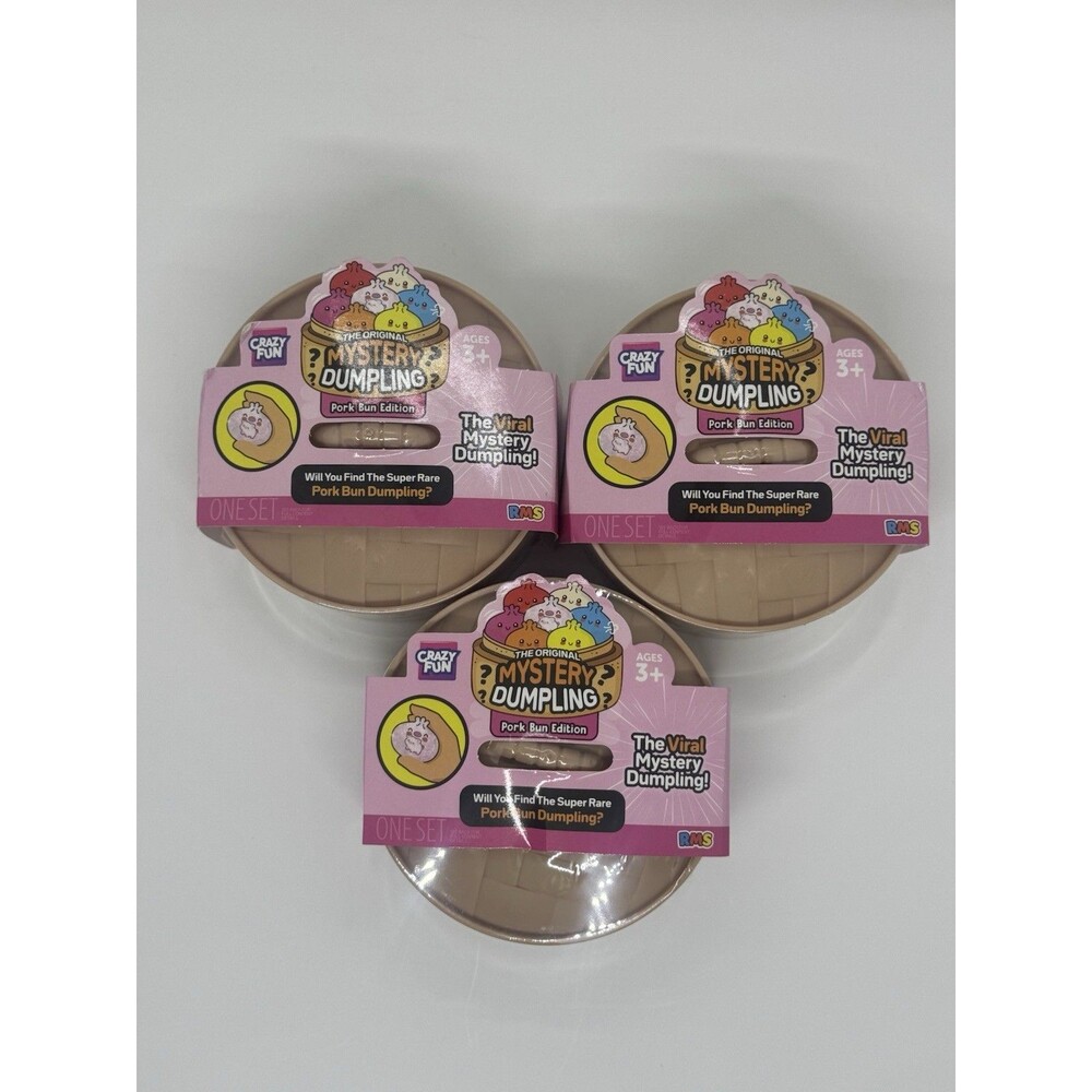 NEW RMS CRAZY FUN Mystery Squishy Dumpling PORK BUN Edition! SEALED Lot Of 3 NEW